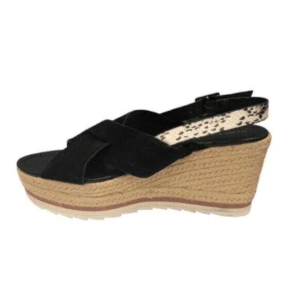 NEW Marc Fisher Black Espadrille Wedge Sandal 8.5 - Picture 6 of 9